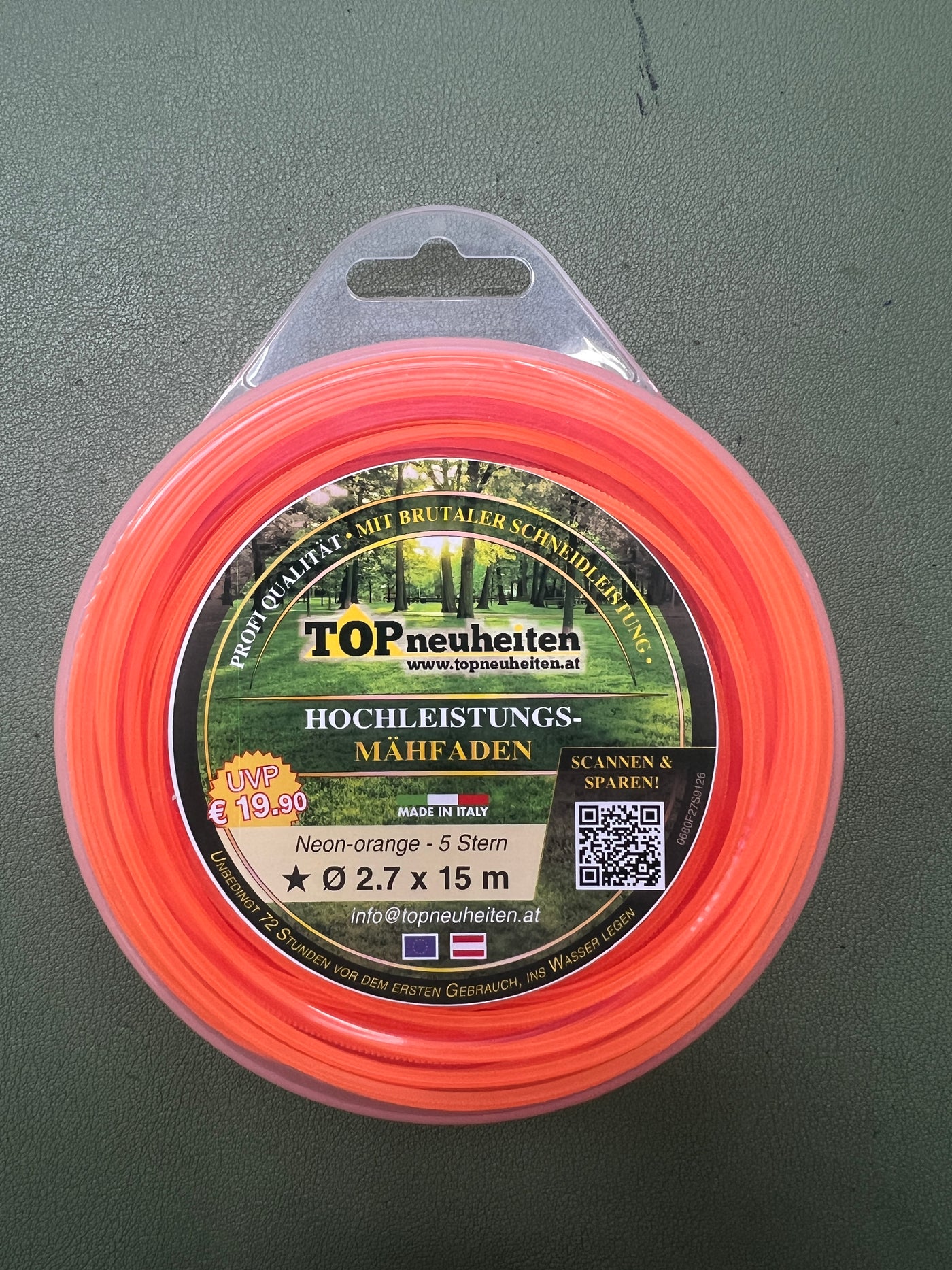 Profi Mähfaden  5 STERN NEON Orange 2,7 mm x 15 m