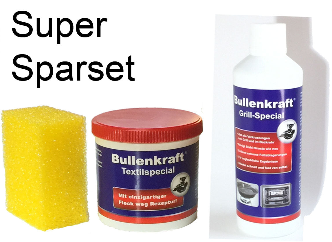 Spar-Set: Bullenkraft Textilspezial 750 ml Dose + Grill-Spezial 500 ml Dose mit Sprühaufsatz
