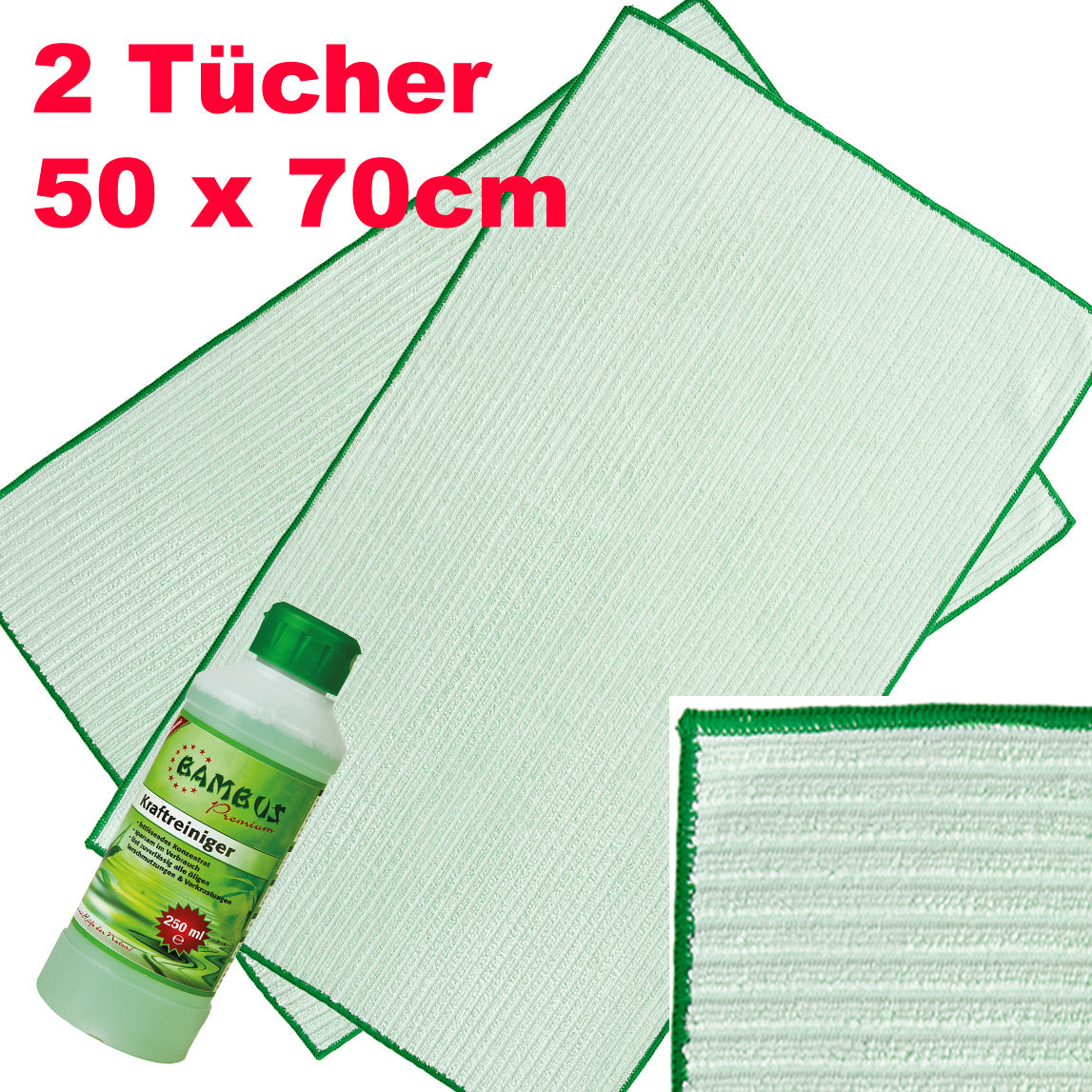 2 x Bambus Premium Bodentuch + 1 Kraftreiniger 250 ml (gratis)