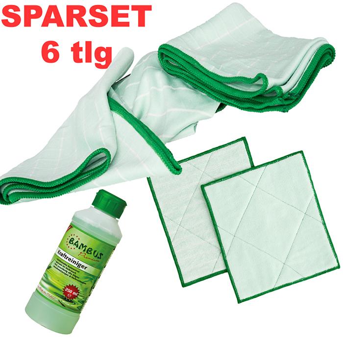 Bambus Premium Sparset, 6-teilig, inklusive 250ml Kraftreiniger (gratis)
