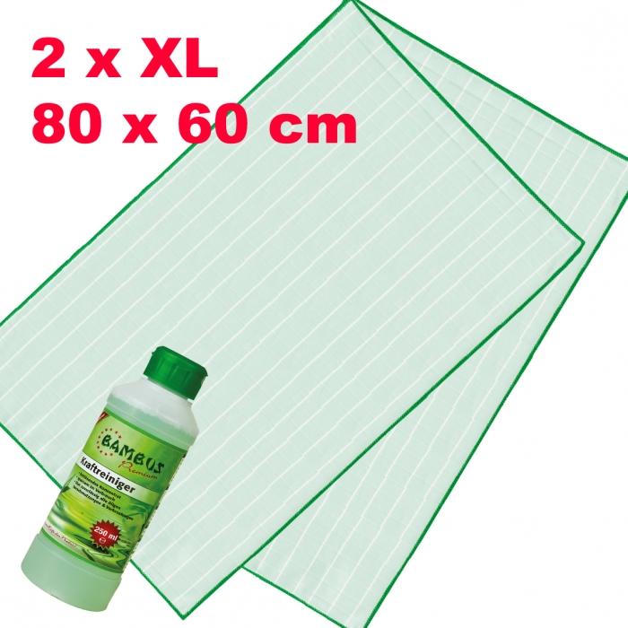 2 x Bambus Premium XL 80 x 60 cm + 1 Kraftreiniger 250 ml (gratis)
