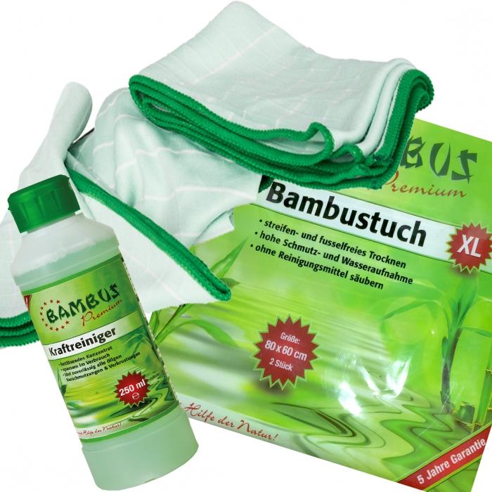 2 x Bambus Premium XL 80 x 60 cm + 1 Kraftreiniger 250 ml (gratis)