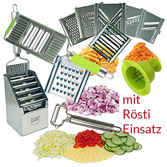 Gigant Multihobel Edelstahl Rösti Superset 11teilig