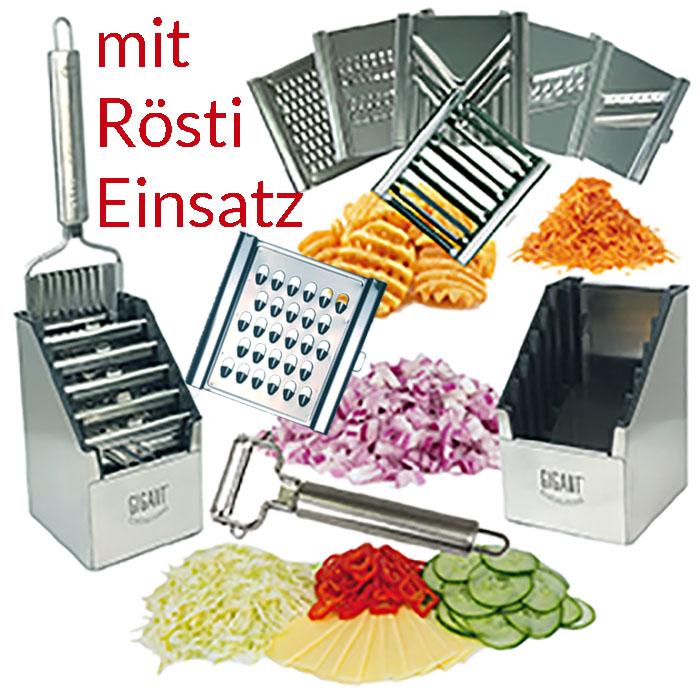 Gigant Multihobel Edelstahl Rösti Superset 11teilig