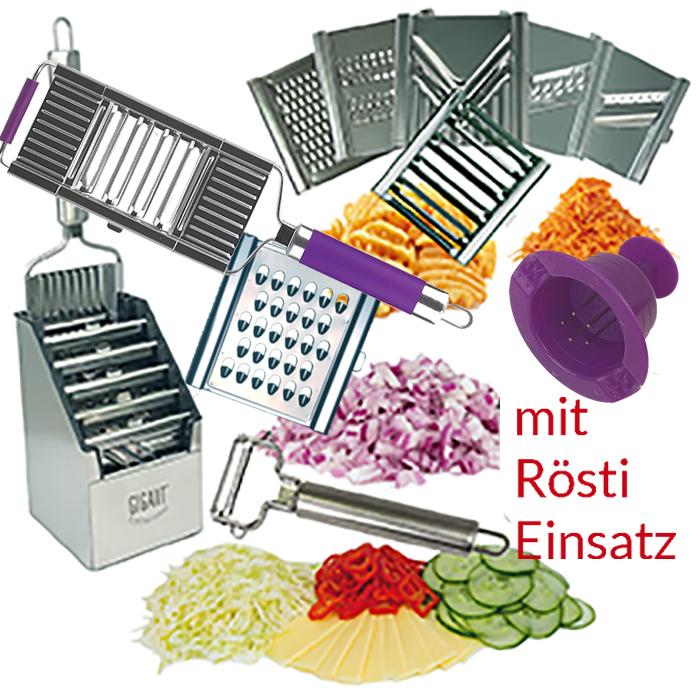 Gigant Multihobel Edelstahl Rösti Superset 11teilig
