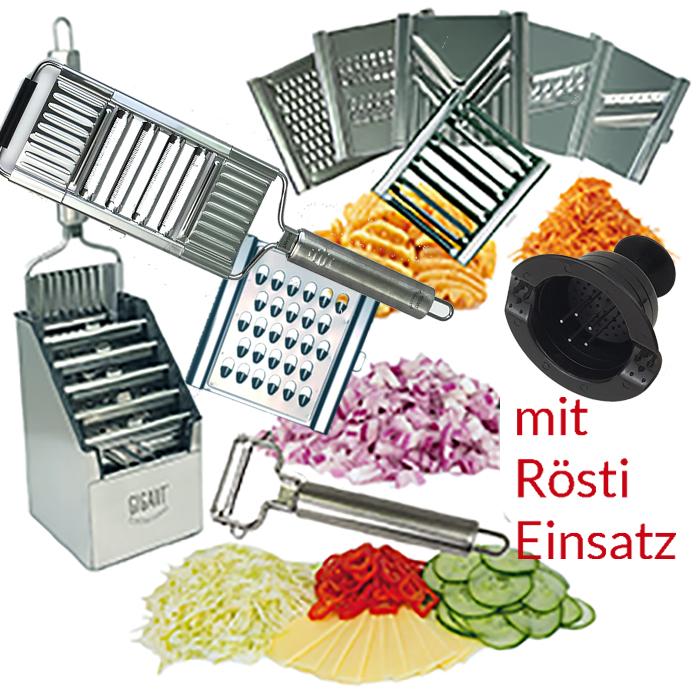 Gigant Multihobel Edelstahl Rösti Superset 11teilig