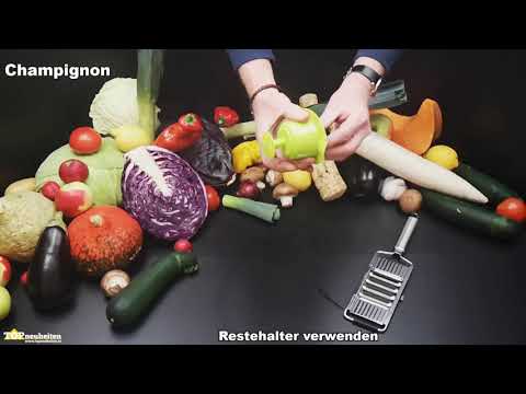 Gigang Multihobel Edelstahl Set mit gummiertem Griff mit 4 Einsätzen & Restehalter